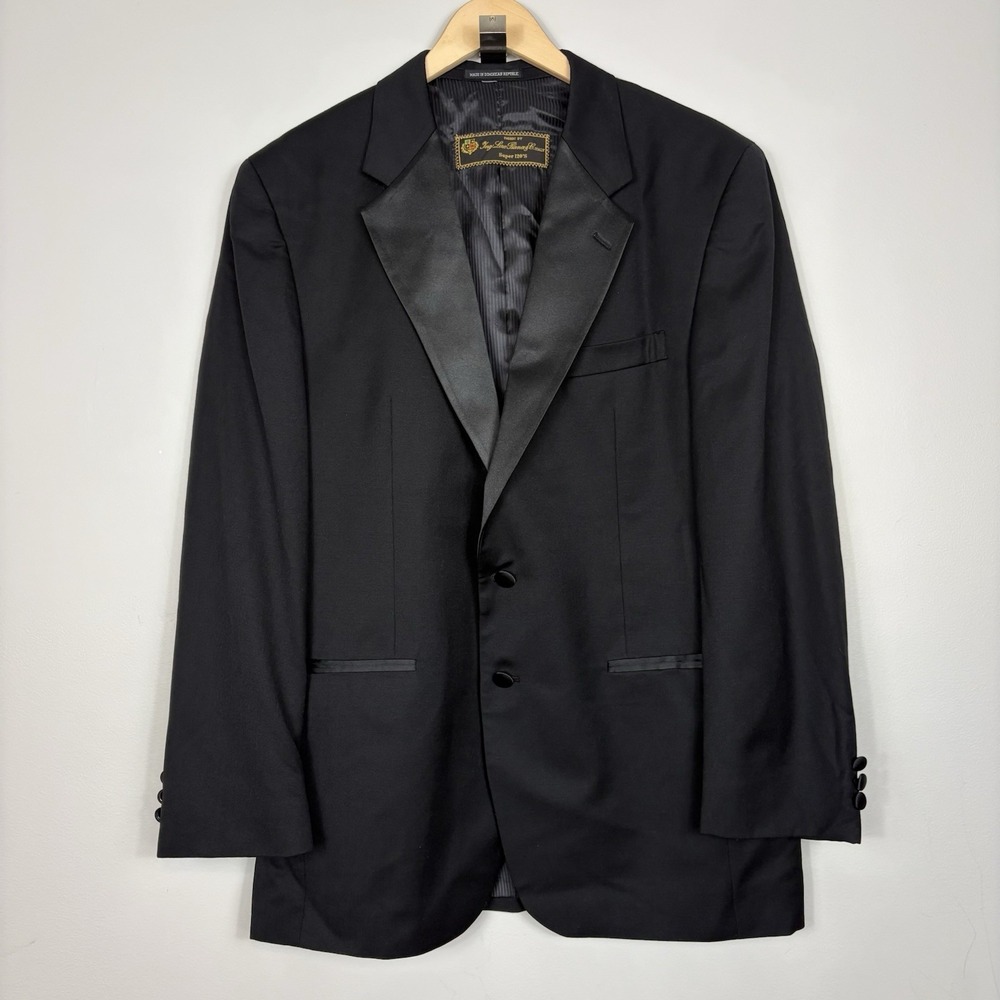 Lubiam Loro‎ Piana Tuxedo Jacket Mens 42R Black Wool Super 120s